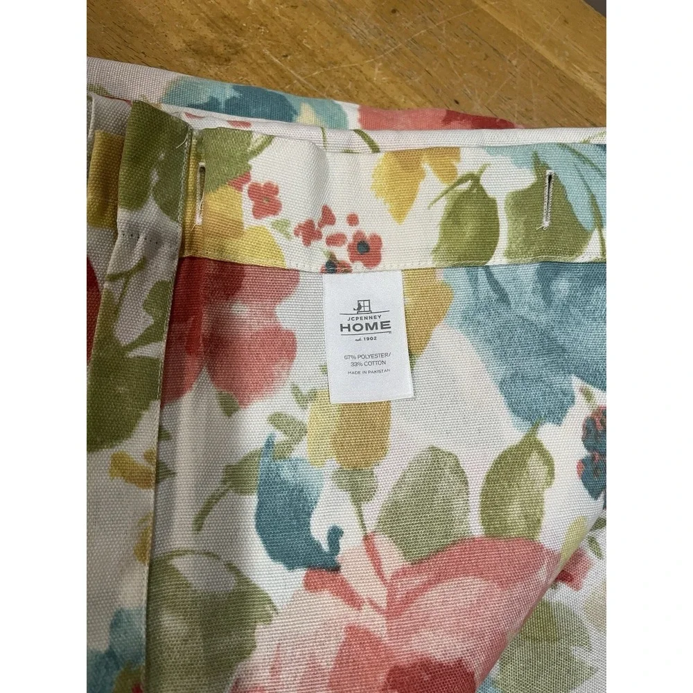 JCPenney Home Floral Watercolor Country‎ Fabric Shower Curtain Polyester 72